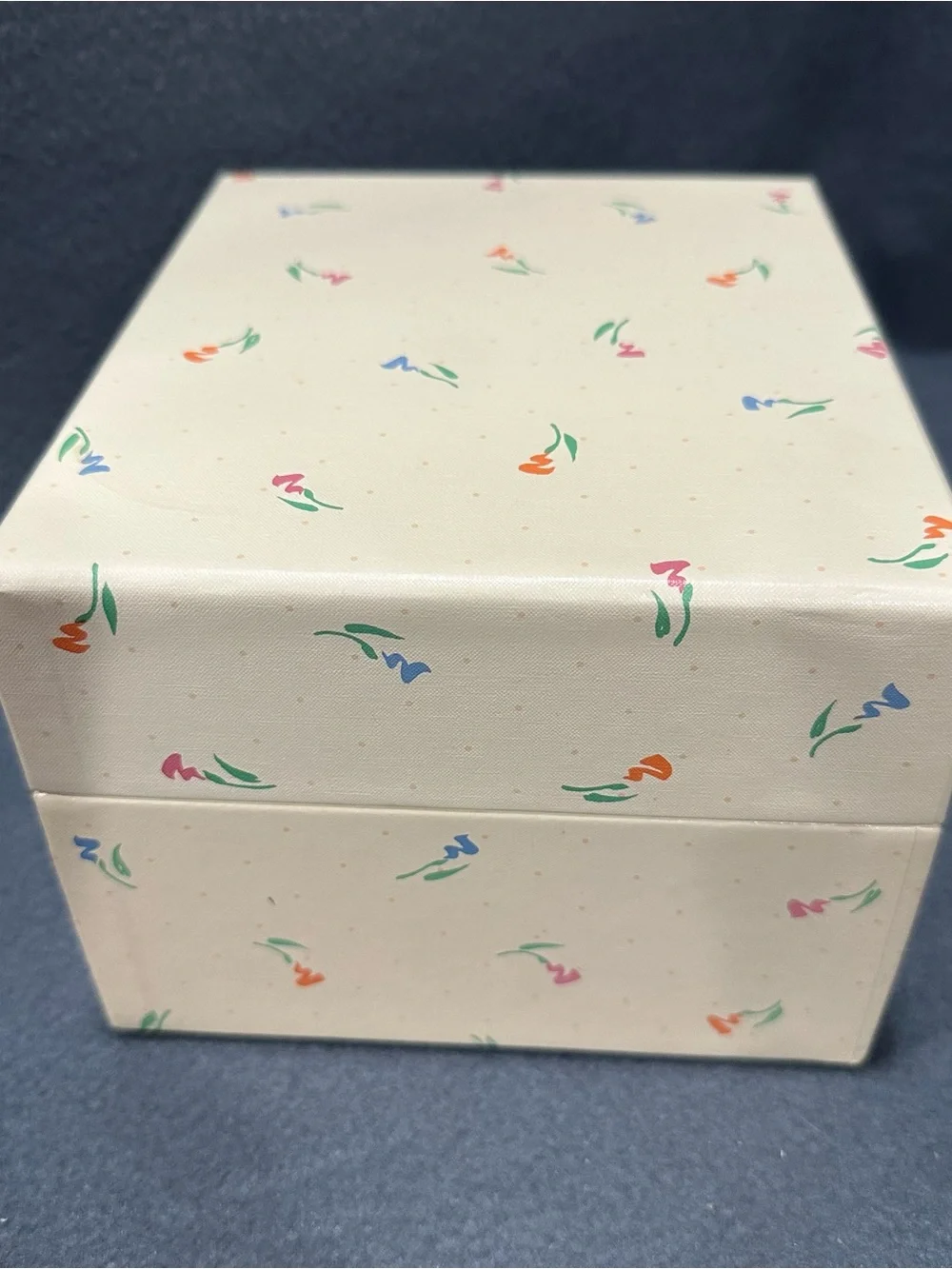 Cottagecore Cream Decorative Keepsake Recipe Storage Box with Floral Accents